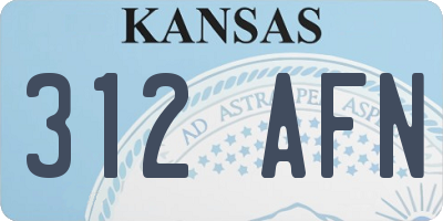 KS license plate 312AFN