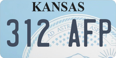 KS license plate 312AFP