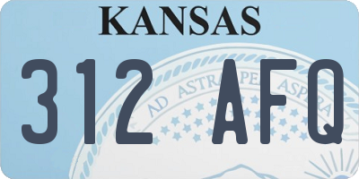 KS license plate 312AFQ