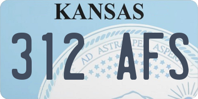 KS license plate 312AFS