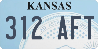 KS license plate 312AFT