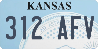 KS license plate 312AFV