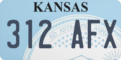 KS license plate 312AFX