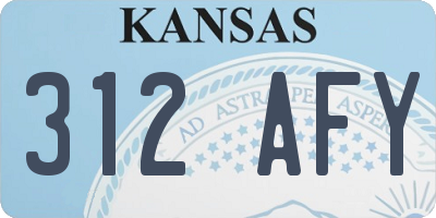 KS license plate 312AFY