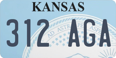 KS license plate 312AGA