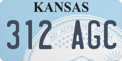 KS license plate 312AGC