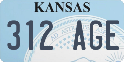 KS license plate 312AGE