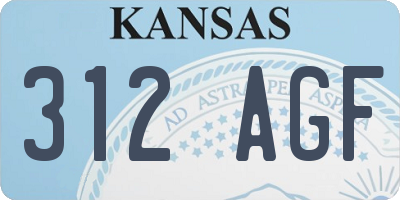 KS license plate 312AGF