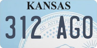 KS license plate 312AGO