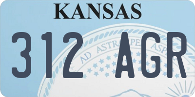 KS license plate 312AGR