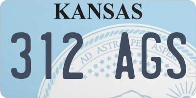 KS license plate 312AGS