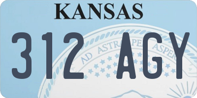 KS license plate 312AGY
