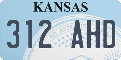 KS license plate 312AHD
