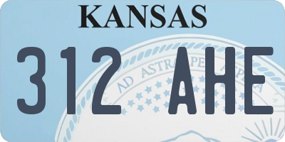 KS license plate 312AHE