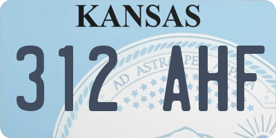 KS license plate 312AHF