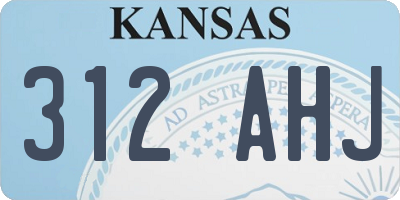 KS license plate 312AHJ