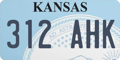 KS license plate 312AHK