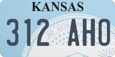 KS license plate 312AHO
