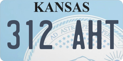 KS license plate 312AHT