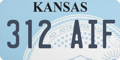 KS license plate 312AIF