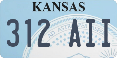KS license plate 312AII
