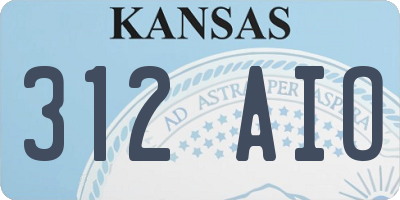 KS license plate 312AIO