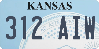 KS license plate 312AIW