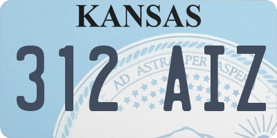 KS license plate 312AIZ
