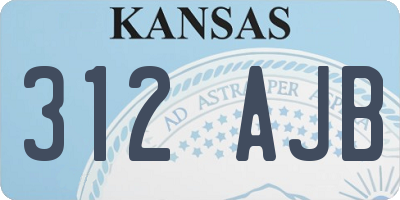 KS license plate 312AJB