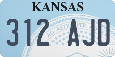 KS license plate 312AJD