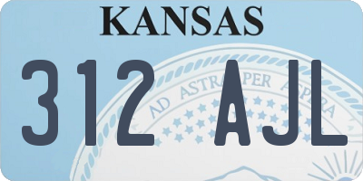 KS license plate 312AJL