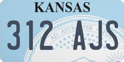 KS license plate 312AJS