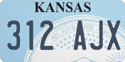 KS license plate 312AJX
