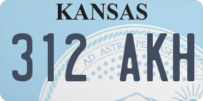 KS license plate 312AKH
