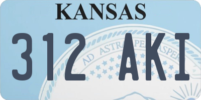 KS license plate 312AKI