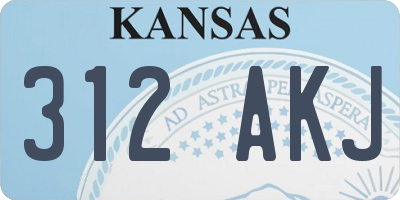 KS license plate 312AKJ
