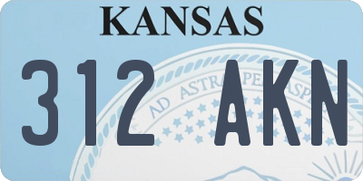 KS license plate 312AKN