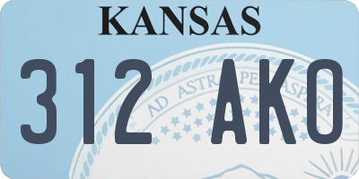 KS license plate 312AKO