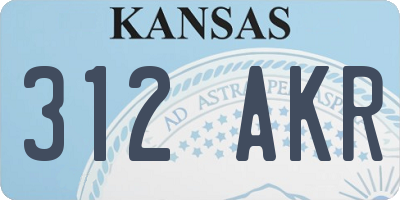 KS license plate 312AKR