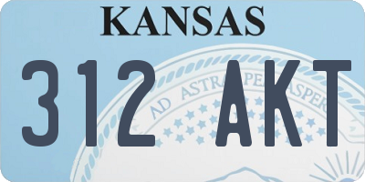 KS license plate 312AKT