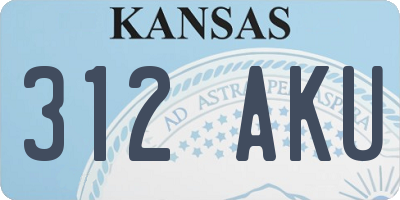 KS license plate 312AKU