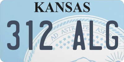 KS license plate 312ALG