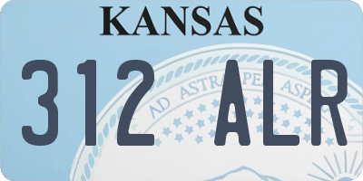 KS license plate 312ALR