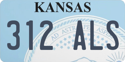 KS license plate 312ALS