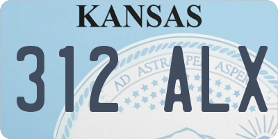 KS license plate 312ALX
