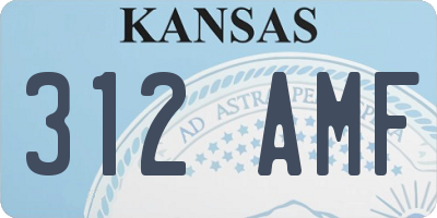 KS license plate 312AMF