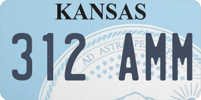 KS license plate 312AMM