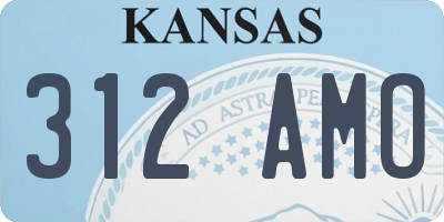 KS license plate 312AMO