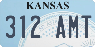 KS license plate 312AMT