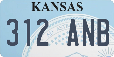KS license plate 312ANB
